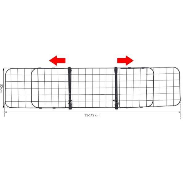 Hondenrek Auto Universeel Verstelbaar Kofferbakrooster Metaal Zwart (91-145) X 30 Cm 3