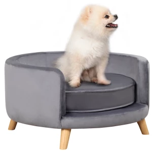 Hondensofa, Zacht Zitkussen, Afneembare Hoes, Voor Honden Tot 10 Kg, Grijs, 68 X 68 X 35cm 1