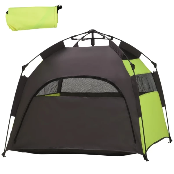 Huisdierentent Hondentent Buiten Dierentent 110 Cm X 110 Cm X 85 Cm Vloerspies + Transporttas. Groen + Zwart 1