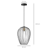 Industrieel Design Hanglamp, In Hoogte Verstelbaar, Inclusief Montagemateriaal, 26 Cm X 26 Cm X 130 Cm, Zwart + Goud 3