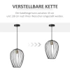 Industrieel Design Hanglamp, In Hoogte Verstelbaar, Inclusief Montagemateriaal, 26 Cm X 26 Cm X 130 Cm, Zwart + Goud 4