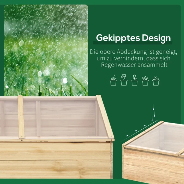 Kas Houten Vroege Bed Vroege Bedkast Kastuin & Plantenbaksysteem Voor Tuinbalkon, 100 X 50 X 35 Cm, Naturel, Spar, PC-plaat 6