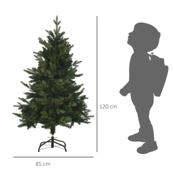 Kerstboom 1,2 M Kunstspar 657 Takken Metalen Voet PVC Groen 85 X 120H Cm 3