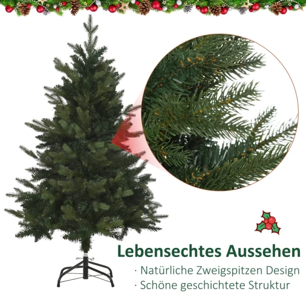 Kerstboom 1,2 M Kunstspar 657 Takken Metalen Voet PVC Groen 85 X 120H Cm 4