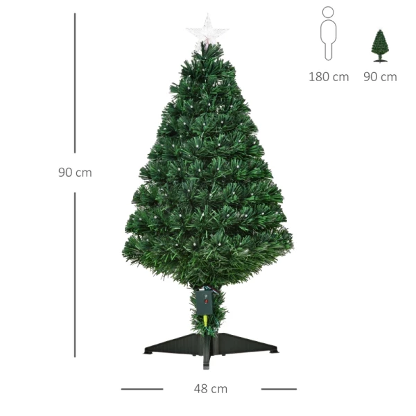 Kerstboom 90 LEDs Ster Groen 48 X H90 Cm 3