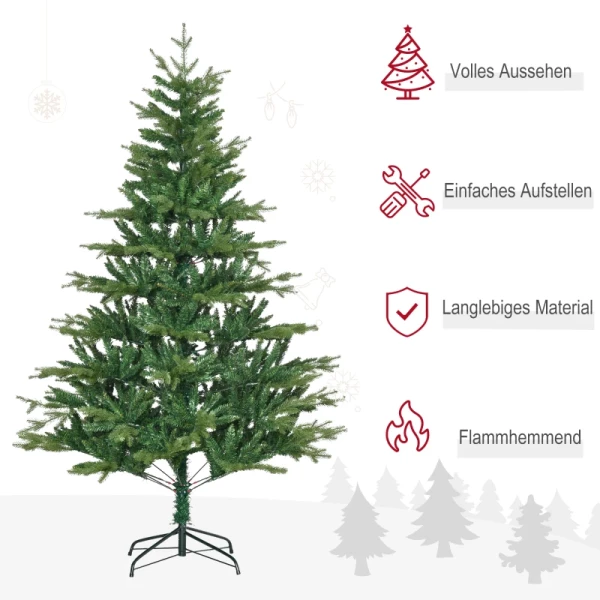 Kerstboom Kerstboom, Inclusief Standaard, Realistische Uitstraling, Weelderige Takken, Groen 1,30 X 2 M, Groen 4