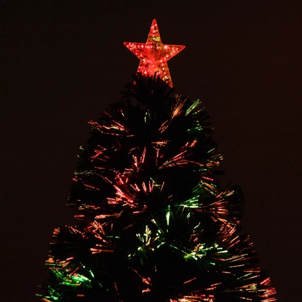 Kerstboom Kunstkerstboom Dennenboom Lichte Vezel LED-boom Met Metalen Standaard, Glasvezel Kleurwisselaar, Groen, 120 Cm 6
