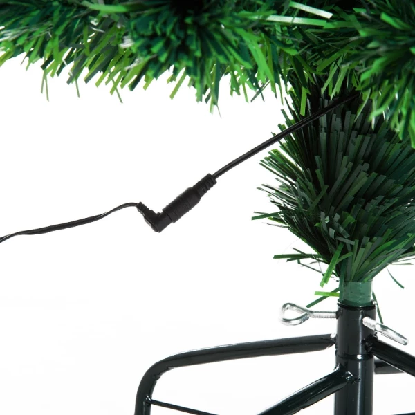Kerstboom Kunstkerstboom Dennenboom Lichte Vezel LED-boom Met Metalen Standaard, Glasvezel Kleurwisselaar, Groen, 120 Cm 9