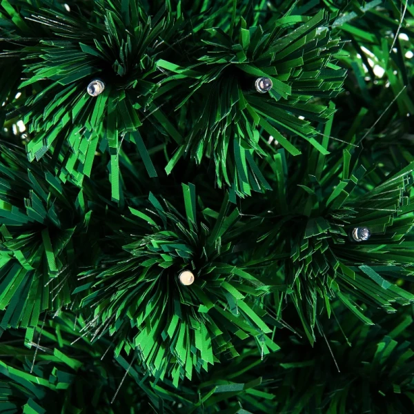 Kerstboom Kunstspar, 1,2 M, Inclusief Standaard, Kleurrijke LED's, Groen 8