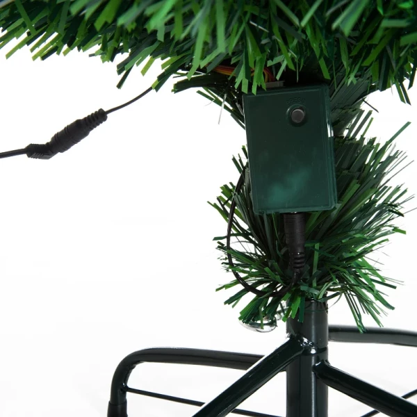 Kerstboom Kunstspar, 1,2 M, Inclusief Standaard, Kleurrijke LED's, Groen 10