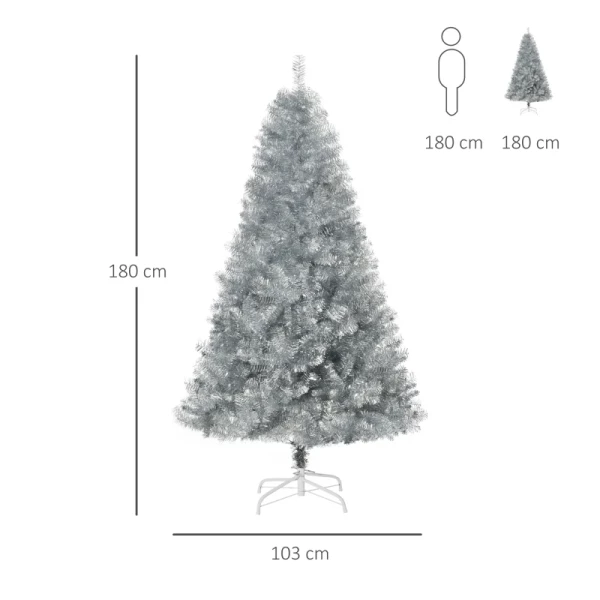 Kerstboom Kunstspar, 1,8 M, Inclusief Standaard, 85 Cm X 120 Cm, Groen + Wit 3