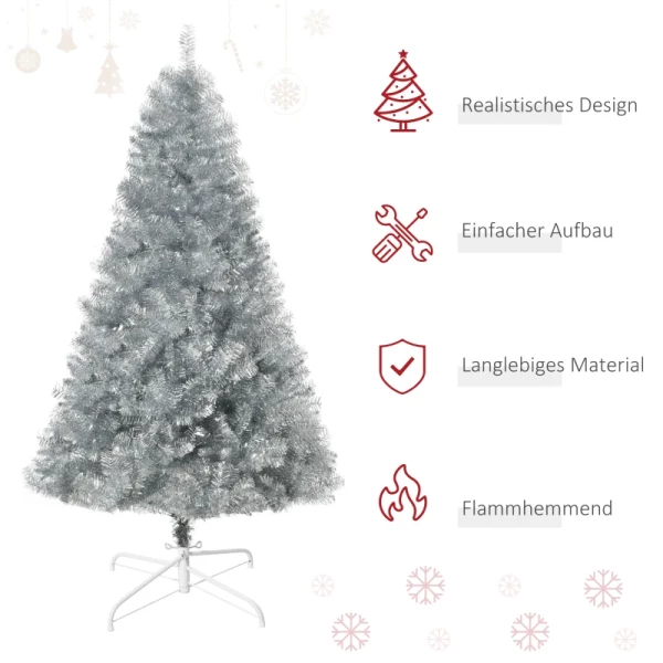 Kerstboom Kunstspar, 1,8 M, Inclusief Standaard, 85 Cm X 120 Cm, Groen + Wit 4
