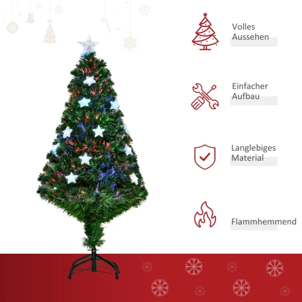 Kerstboom Kunstspar, LED-verlichting, Inclusief Kerstversiering, 45 X 45 X 120 Cm, Groen + Veelkleurig 4