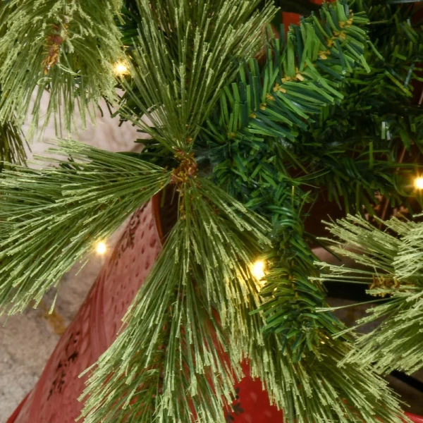 Kerstboom, Kunstspar, Met Kerstverlichting, Voet, Vlamvertragend, Groen, Kunststof, 100 X 100 X 180cm 9