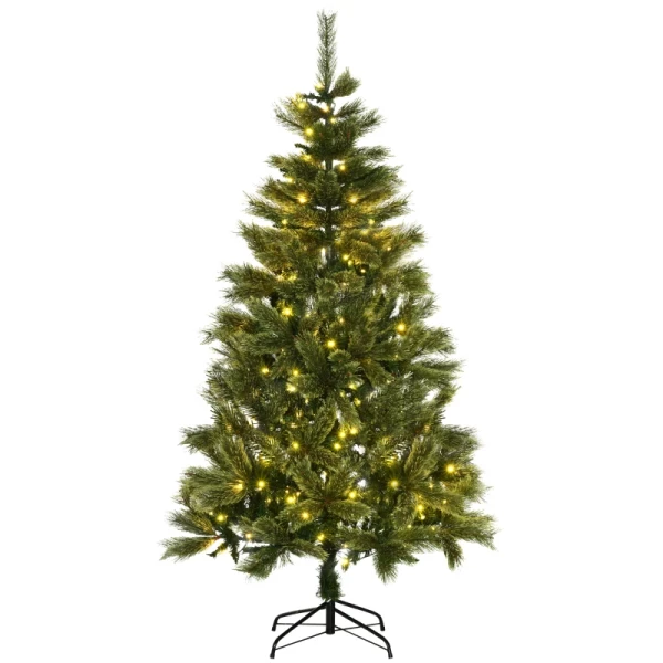 Kerstboom, Kunstspar, Met Kerstverlichting, Voet, Vlamvertragend, Groen, Kunststof, 100 X 100 X 180cm 10