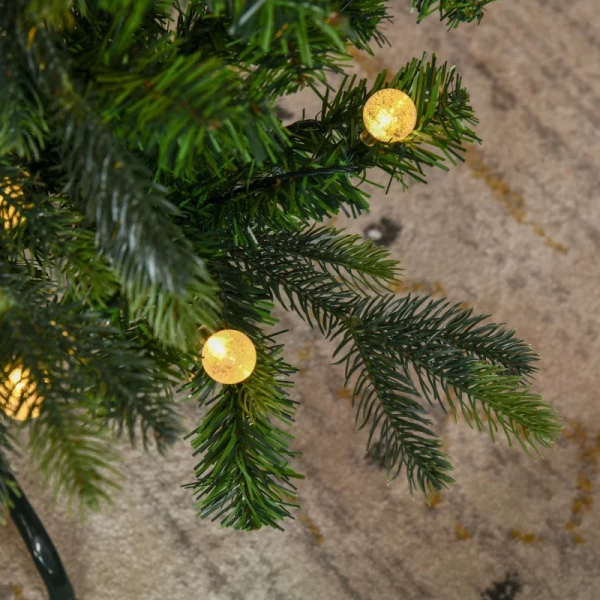 Kerstboom, Kunstspar, Met Kerstverlichting, Voet, Vlamvertragend, Groen, Kunststof, 86 X 86 X 180cm 4