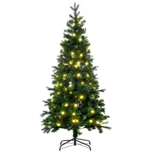 Kerstboom, Kunstspar, Met Kerstverlichting, Voet, Vlamvertragend, Groen, Kunststof, 86 X 86 X 180cm 1