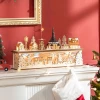 Kerstdecoratie, Besneeuwd Kerstdorp, 10 LED's, Warm Wit Licht, Hout, 45 X 10 X 25 Cm 9