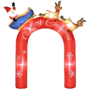 Kerstdecoratie Boog Met Kerstman, Opblaasbaar, Groot, Inclusief Ventilator, 250 X 60 X 270 Cm 1