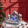 Kerstdecoratie, Kerstdorp, 21 Kleurrijke LED's, Beweegbare Dennenboom En Schaatsers, 32 X 25,5 X 24 Cm 2