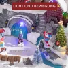 Kerstdecoratie, Kerstdorp, 21 Kleurrijke LED's, Beweegbare Dennenboom En Schaatsers, 32 X 25,5 X 24 Cm 6