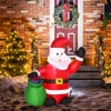 Kerstdecoratie Opblaasbare Kerstman Outdoor Kerstdecoratie Met Blower 1,2m Rood + Wit 4