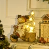 Kerstdecoratie, Rendier Met Kerstboom, Warme LED-verlichting, Werkt Op Batterijen, Binnen En Buiten, 44 Cm 2