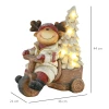 Kerstdecoratie, Rendier Met Kerstboom, Warme LED-verlichting, Werkt Op Batterijen, Binnen En Buiten, 44 Cm 3