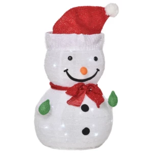 Kerstdecoratie Sneeuwpop Buiten.Kerstdecoratie Kerstlicht, Incl. LEDS, 30cm X 30cm X 51cm, Rood+wit 1