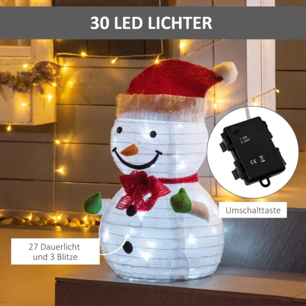 Kerstdecoratie Sneeuwpop Buiten.Kerstdecoratie Kerstlicht, Incl. LEDS, 30cm X 30cm X 51cm, Rood+wit 5