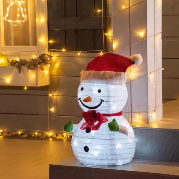 Kerstdecoratie Sneeuwpop Buiten.Kerstdecoratie Kerstlicht, Incl. LEDS, 30cm X 30cm X 51cm, Rood+wit 10