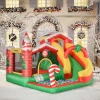 Kerstspringkasteel, Zelfopblazend, Inclusief Ventilator, 290 Cm X 280 Cm X 220 Cm, Geel + Groen + Rood 2