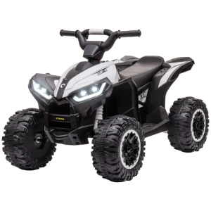 Kinderquad Elektrische Kinderauto, 3 Km/u, Geluids- En Lichteffecten,: 83 Cm X 53 Cm X 55,5 Cm, Zwart + Wit 1