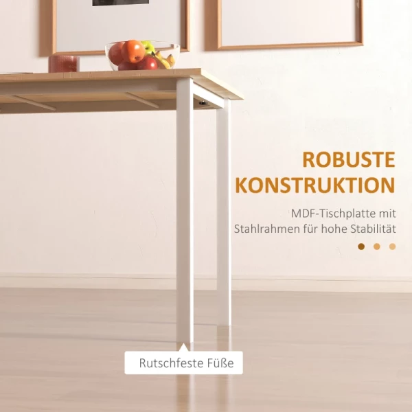 Klaptafel Voor 6 Personen, Eettafel, Keukentafel, Naturel + Zwart 6