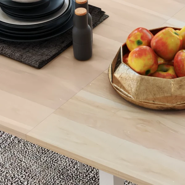 Klaptafel Voor 6 Personen, Eettafel, Keukentafel, Naturel + Zwart 9