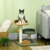 Kleine Krabpaal Met 2 Ligvlakken, Inclusief Speelgoed, Voor Kleine Katten, Groenbeige + Bruin 2