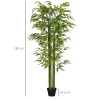 Kunstbamboe, Kunstplant, Realistisch Uiterlijk, Buiten, 17 Cm X 17 Cm X 180 Cm, Groen + Zwart 3