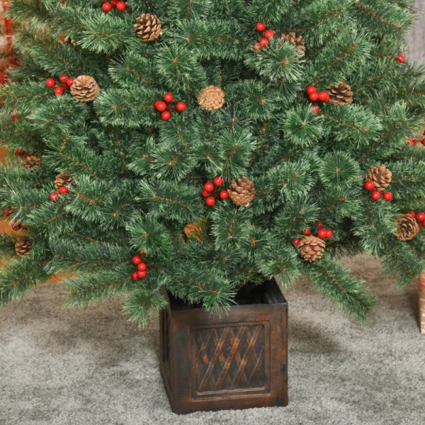 Kunstkerstboom 1,8 M Kerstboom Met Pot En Decoratie PVC Metaal Groen 90 X 90 X 180 Cm 8