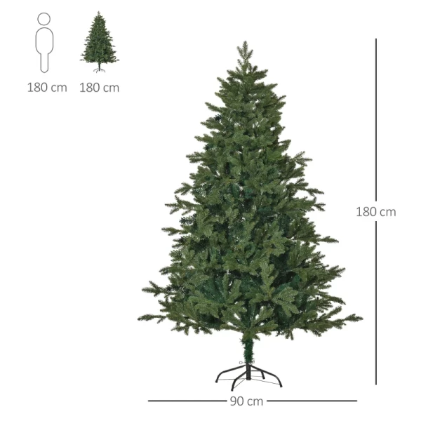 Kunstkerstboom 1,8 M Kerstboom PVC PE Metaal Groen 120 X 180 Cm 3