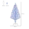 Kunstkerstboom Met 3 LED-lampjes Kerstboom PVC Metaal Wit + Blauw 60 X 120H Cm 3