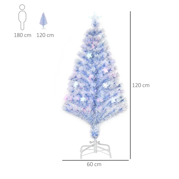 Kunstkerstboom Met 3 LED-lampjes Kerstboom PVC Metaal Wit + Blauw 60 X 120H Cm 3
