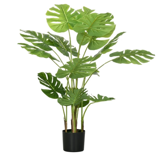 Kunstplant Realistische Kunstplant Monstera Deliciosa, 1 Plantenbak En Cementgrond, 17,5 Cm X 17,5 Cm X 120 Cm, Groen 10