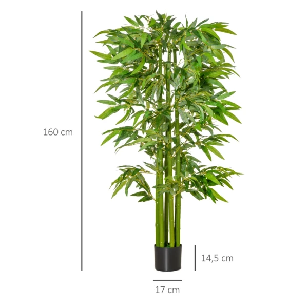 Kunstplanten 160cm Bamboe Kunstplant Kantoorplant Met Plastic Pot Voor Woonkamer, Slaapkamer 3