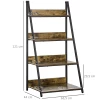 Ladderplank In Industrieel Design 4 Planken 63,5 Cm X 44 Cm X 121 Cm Houtmateriaal Staal Bruin + Zwart 3