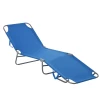 Ligstoel, Opklapbaar, Verstelbare Rugleuning, Roestvrij Metalen Frame, 187 X 55 X 24, Blauw 1