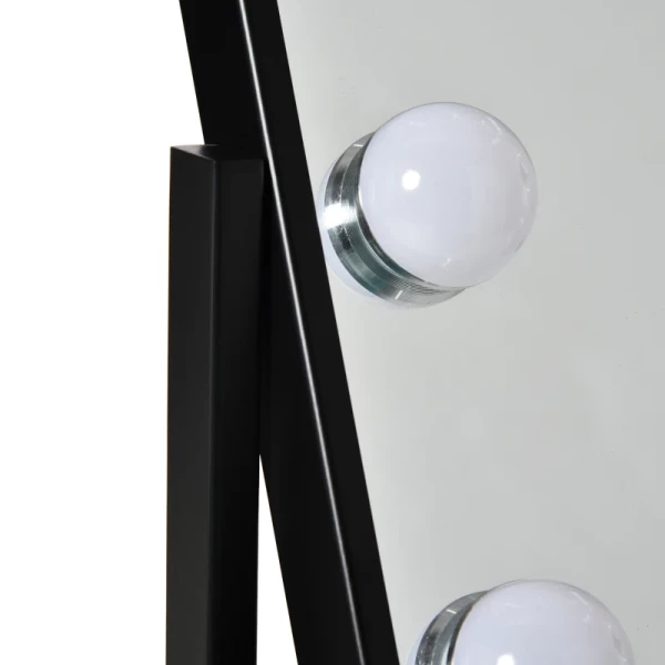 Make-upspiegel Met 12 LED-lampjes Metaal Zwart 6