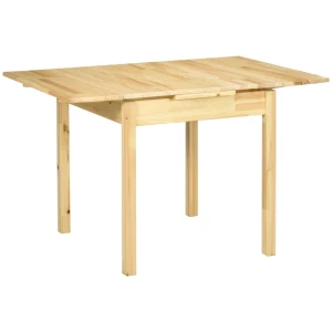 Massief Houten Eettafel, Klaptafel, Uitschuifbaar, Naturel 1