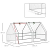 Minikas, Broeikas, 2 Ritsdeuren, Rijpfolie, Metalen Frame, 1,8 X 1 X 1 M, Wit 3