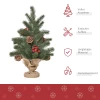 Minikerstboom Kerstdecoratie, Inclusief Decoratie, Rode Bessen, 50 Cm Hoog, Inclusief Cementbasis, Groen + Veelkleurig 4