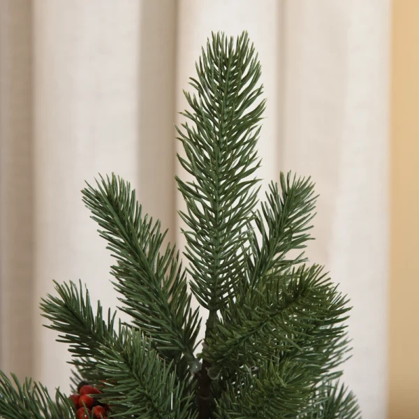 Minikerstboom Kerstdecoratie, Inclusief Decoratie, Rode Bessen, 50 Cm Hoog, Inclusief Cementbasis, Groen + Veelkleurig 7